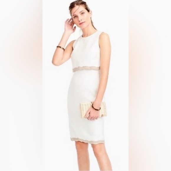 J. Crew Going Places Linen Wavy Dress 0 - Picture 1 of 11